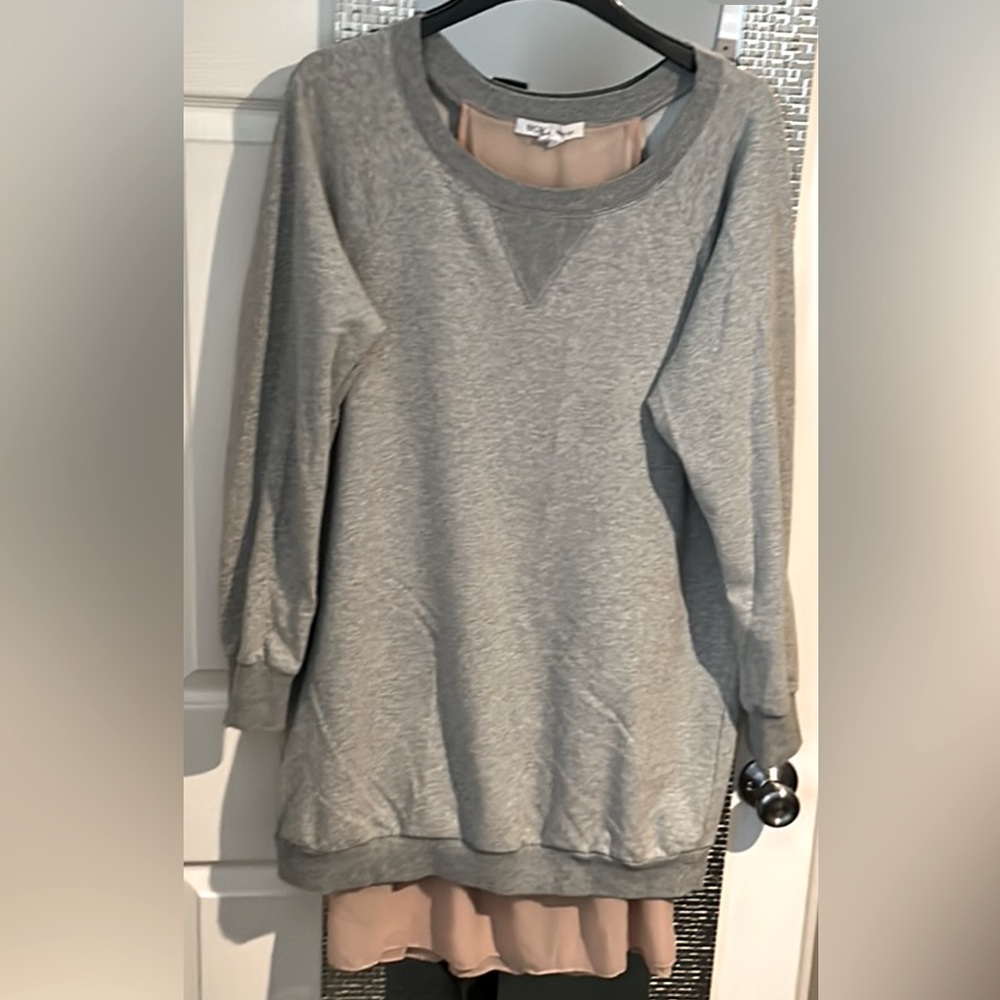 BCBG Lg Tunic Shirt Dress Layered Look BCBGeneration Sweatshirt Sweater Sweater